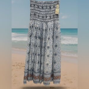 NWT Free People Boho Maxi Skirt or Strapless Dress – Bluebird Combo, XL